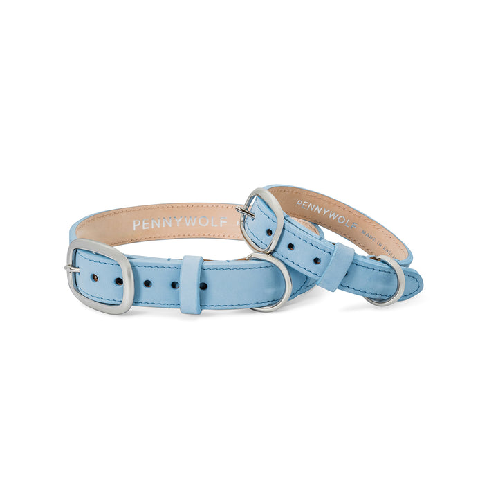 Blue Leather Dog Collars