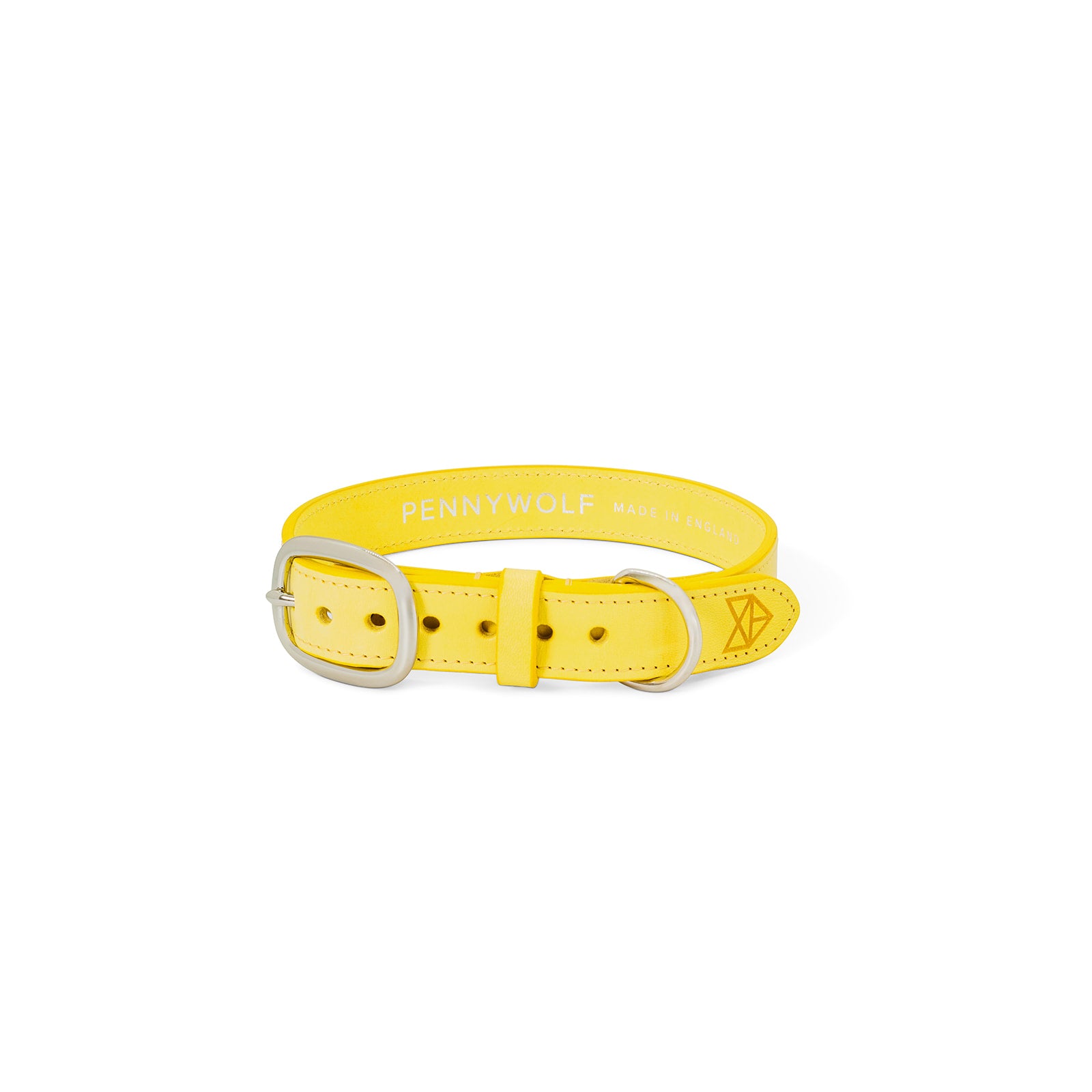 Yellow leather dog collar cheap