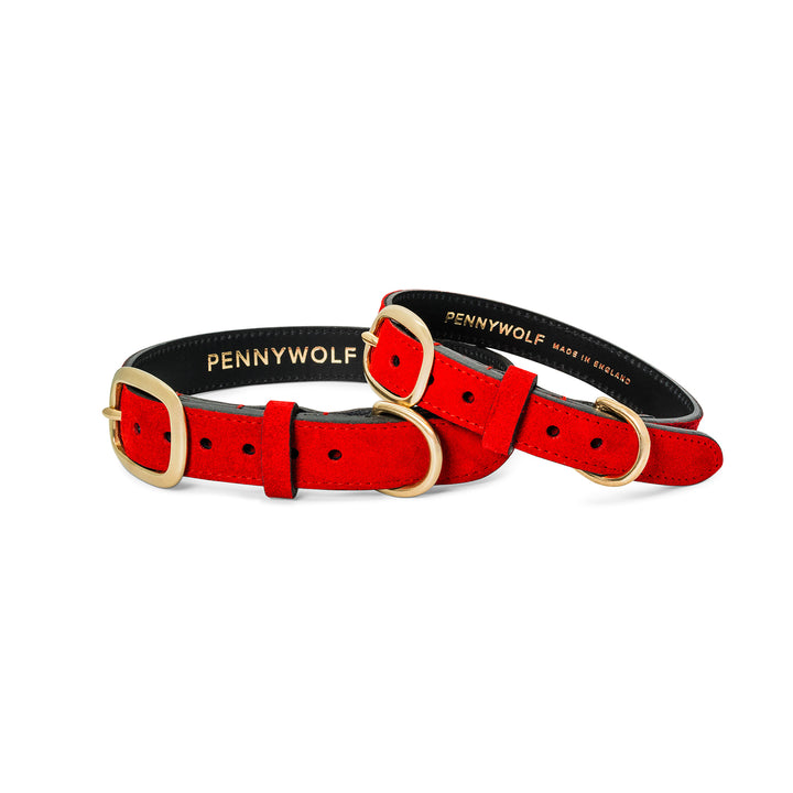 Red/Black Leather Dog Collars