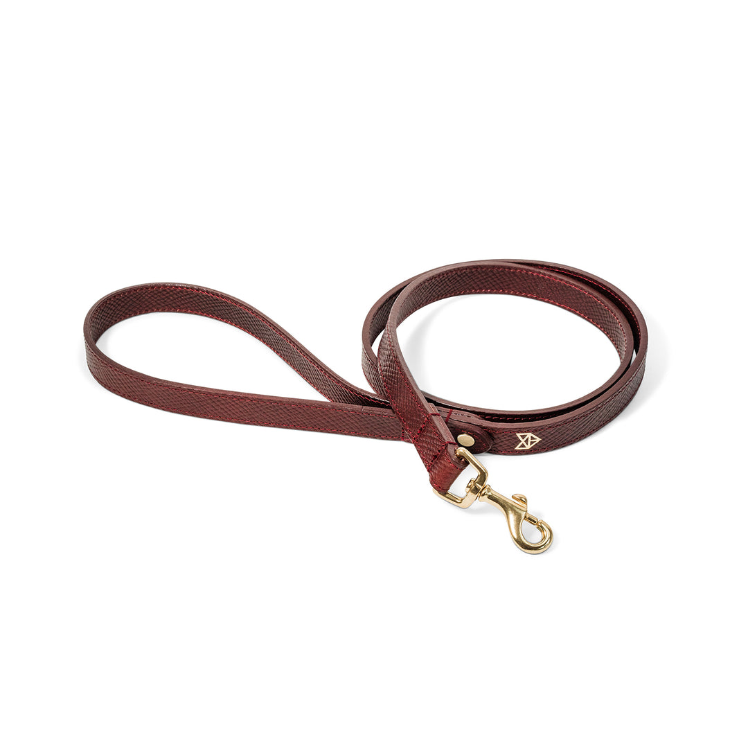 Burgundy Leather Dog Lead